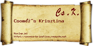 Csomós Krisztina névjegykártya